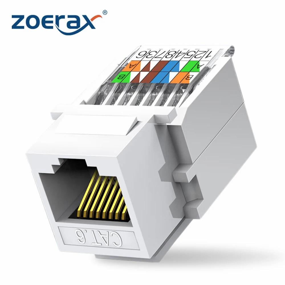 Patch Panel Cat6 - ZoeRax Cat6 RJ45 Werkzeugloses Keystone-Ethernet-Modul, Buchse,