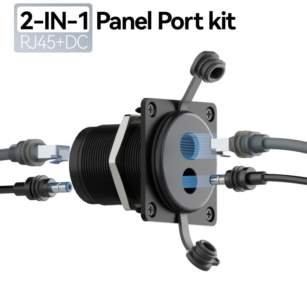 Patch Panel Cat6 - Aluminium-Doppel-Wanddurchführung für Starlink Gen3 RJ45 CAT6