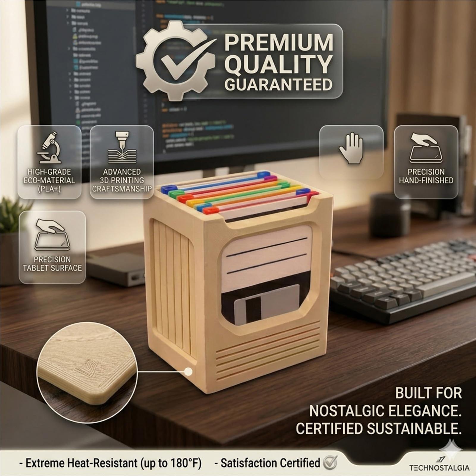 Office Tech Desk - Retro Tech Untersetzer-Halter-Set, Ästhetisches Aufbewahrungsregal, Getränkeuntersetzer-Set