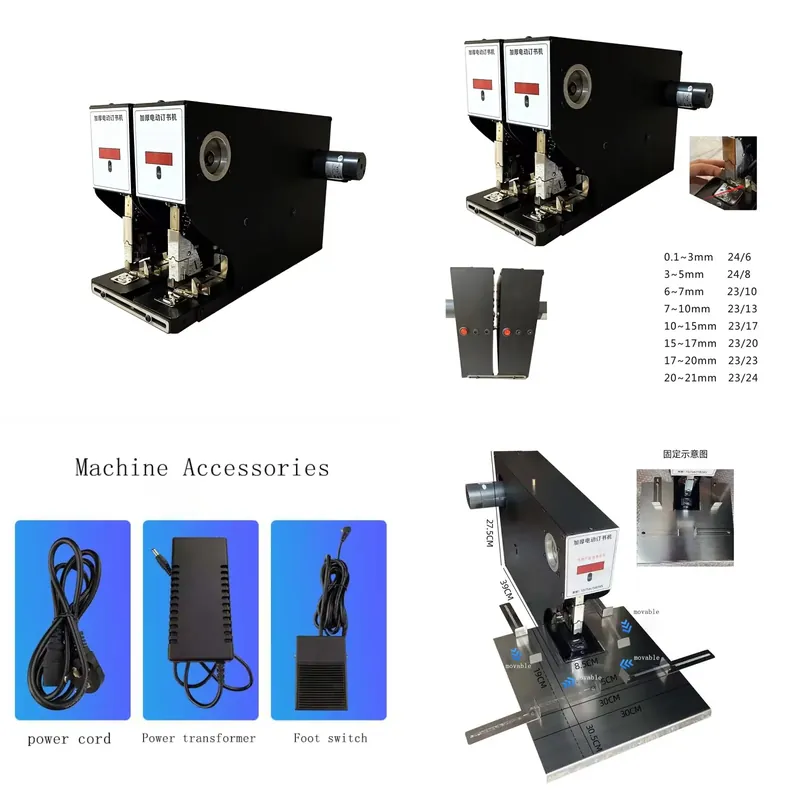 Electric Stapler Heavy - AP01 Schwerlast-Doppelkopf-Buchheftmaschine für 210 Blatt, Elektrisch,