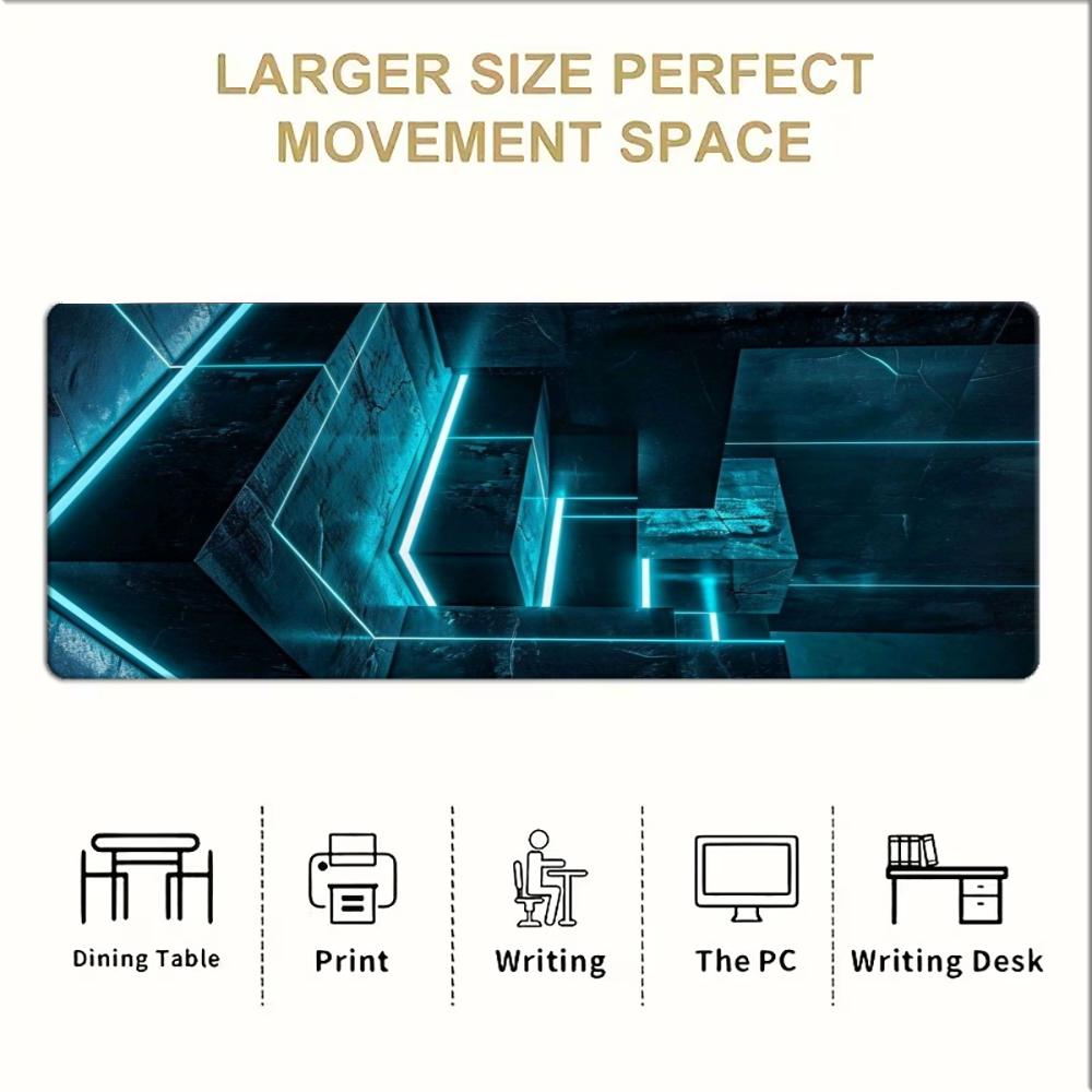 Cyan Neon Tech Geometrisches G – Office Tech Desk Bewertung und Preis